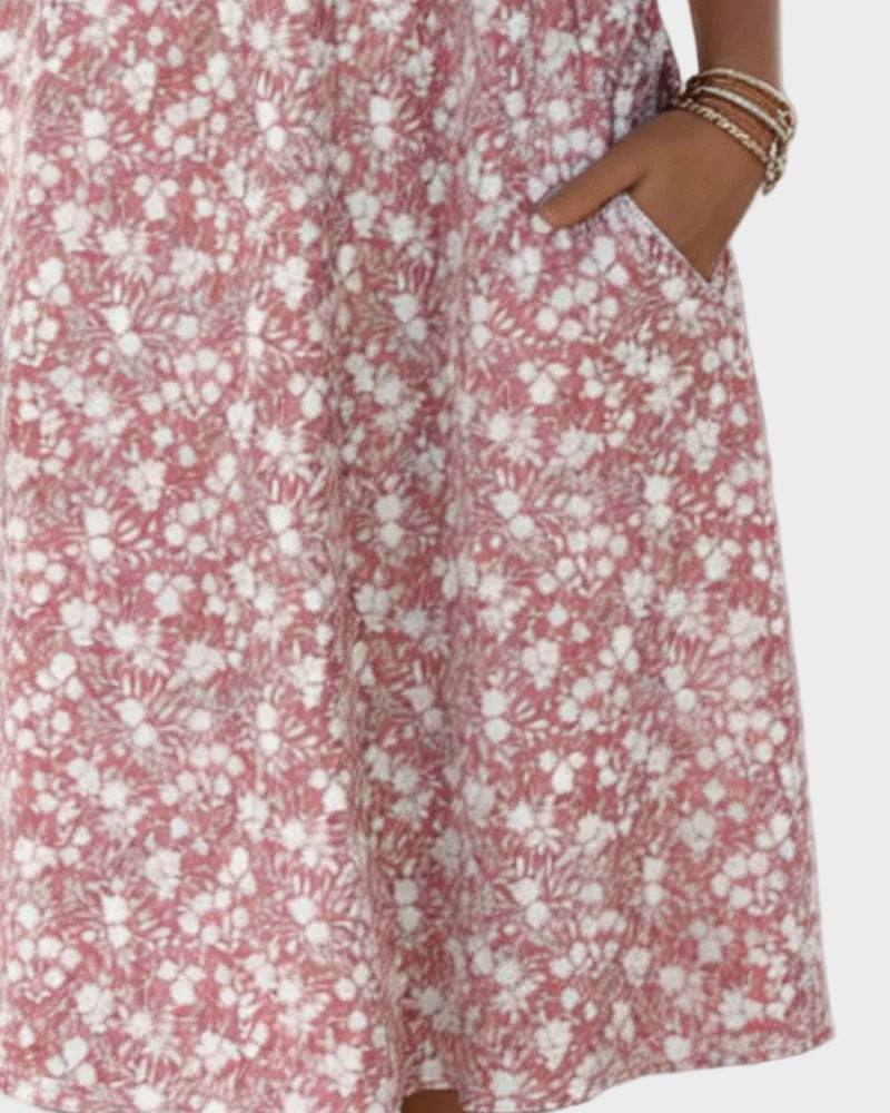 Coral | Floral Midi Dress