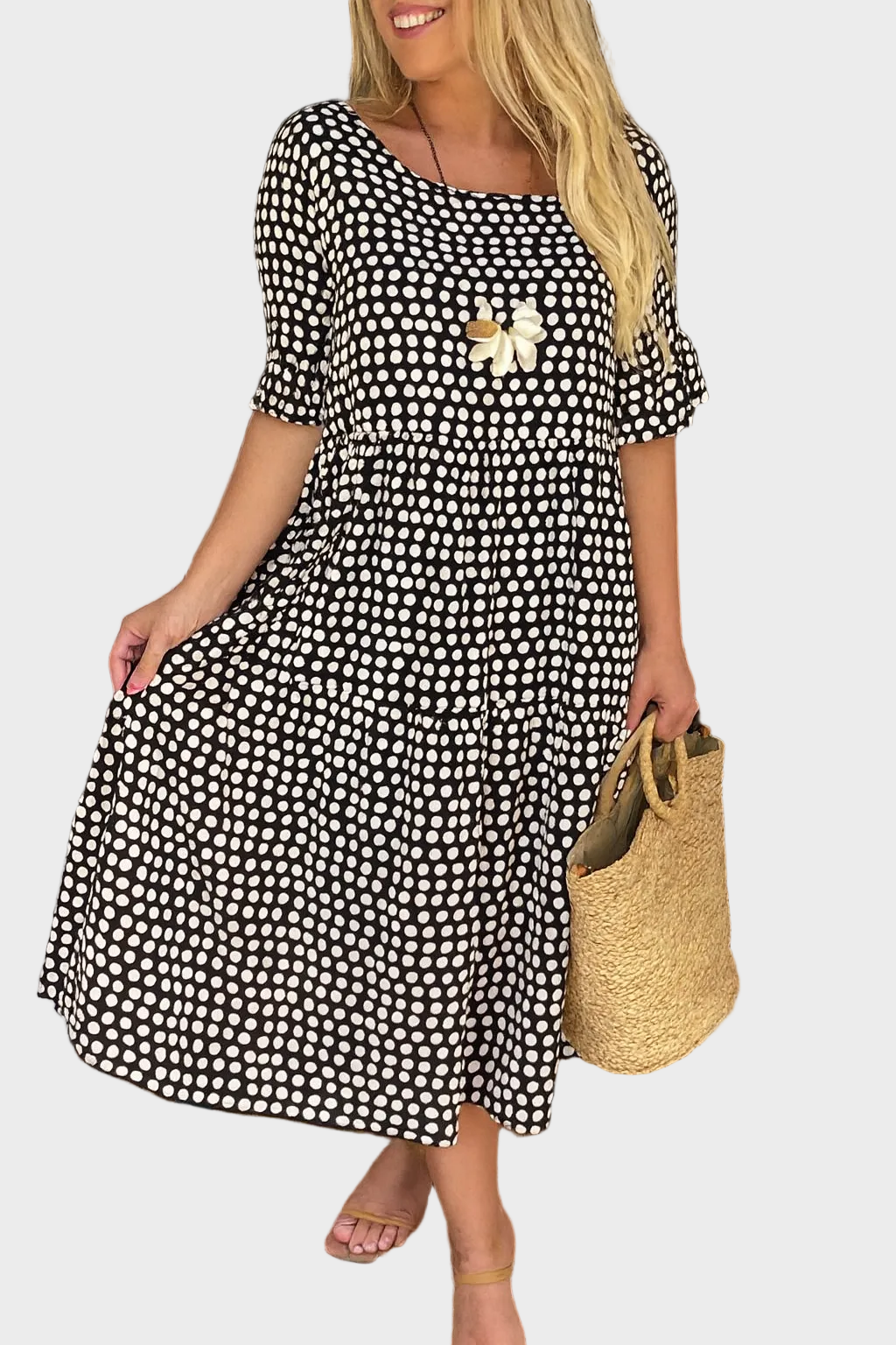 Bronwyn | Short-Sleeve Midi Dress