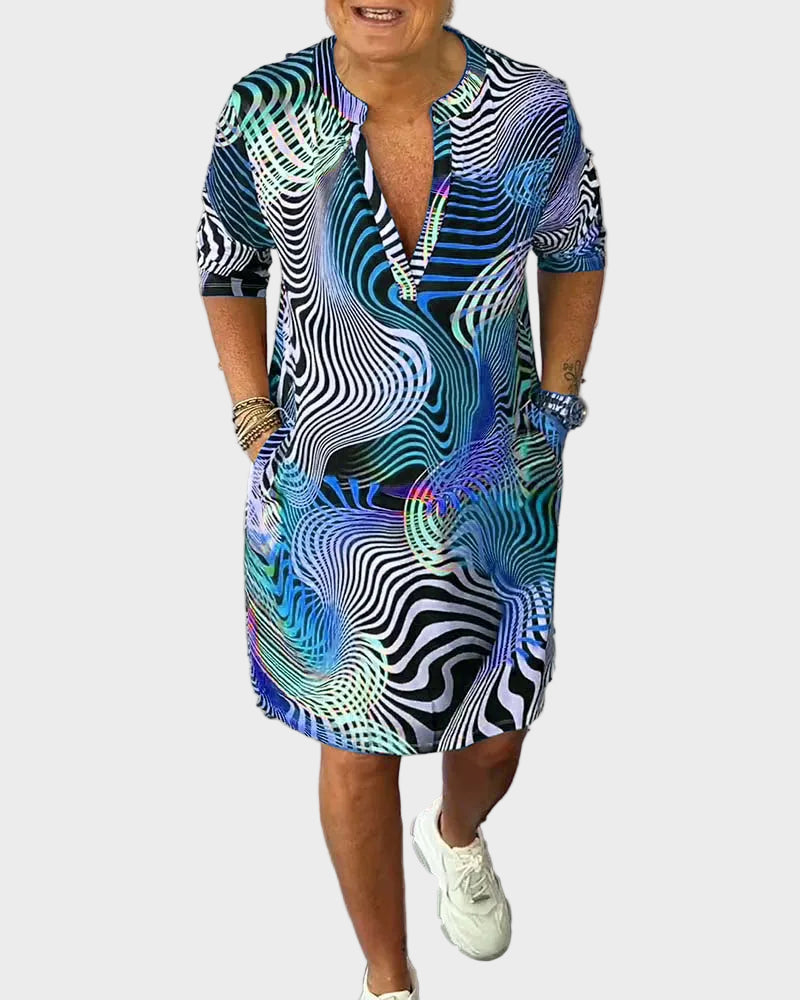 Alison | Colourful V-Neck Dress