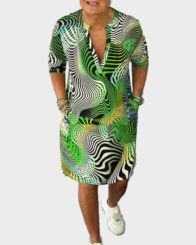 Alison | Colourful V-Neck Dress