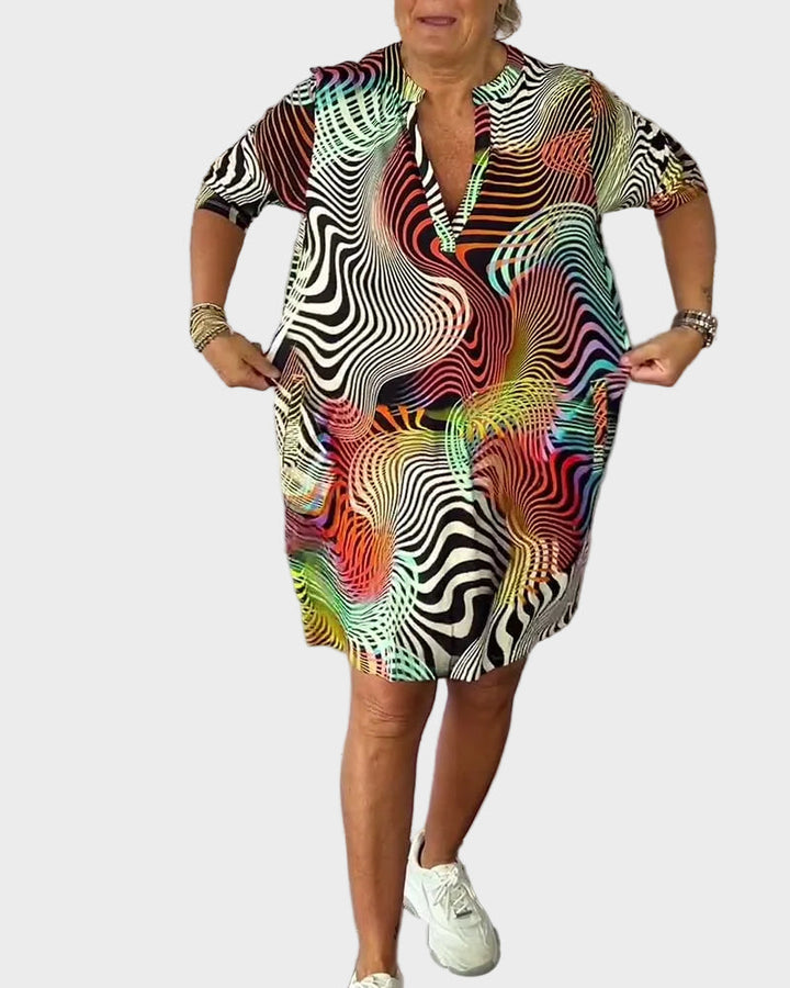 Alison | Colourful V-Neck Dress