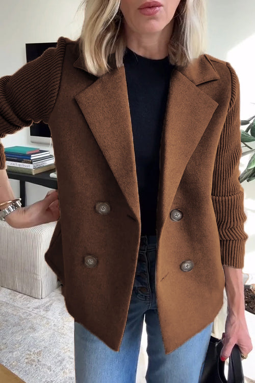 Olivia – Double-Breasted Knit Blazer