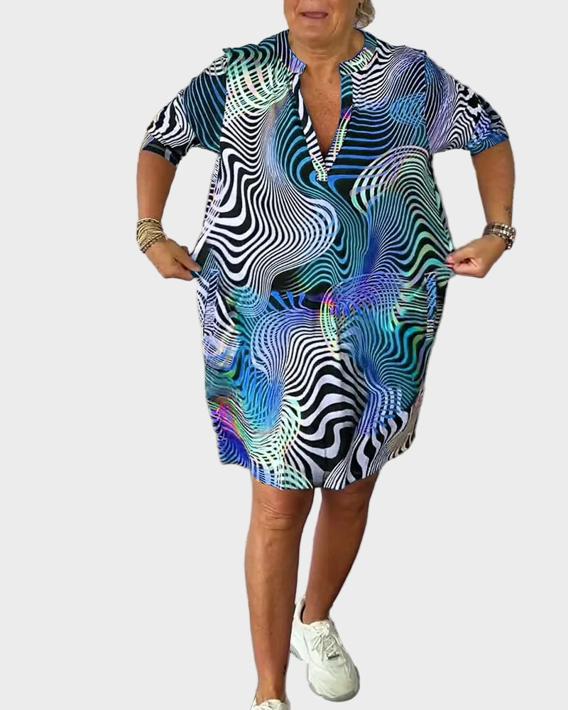 Alison | Colourful V-Neck Dress