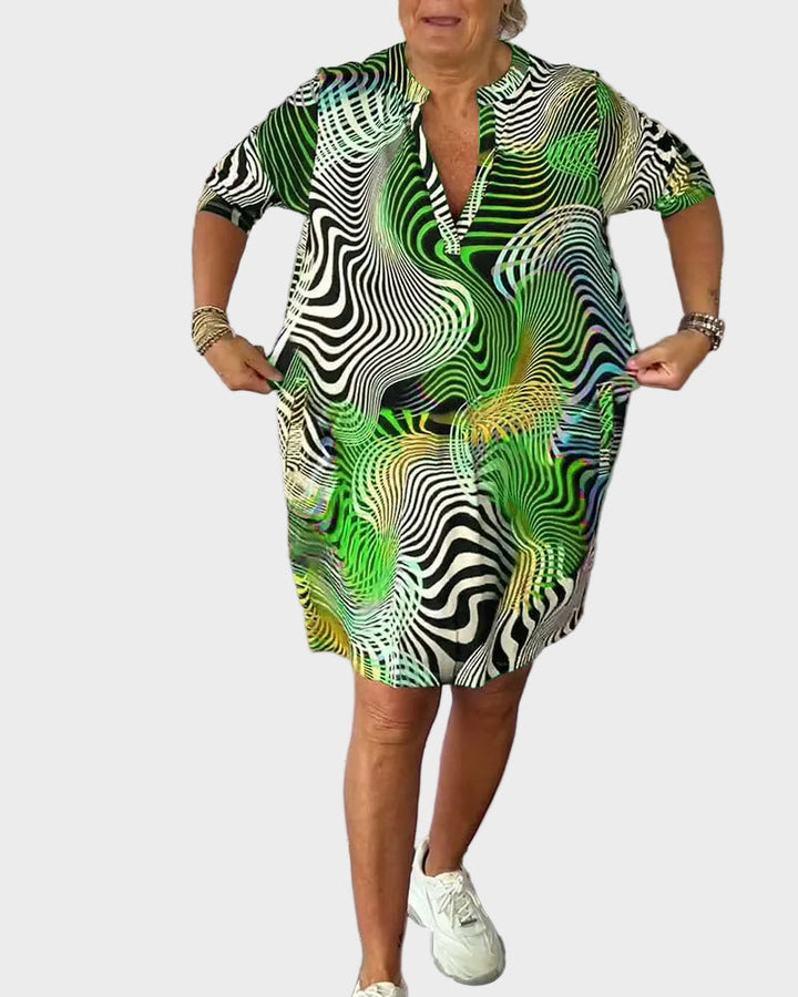 Alison | Colourful V-Neck Dress