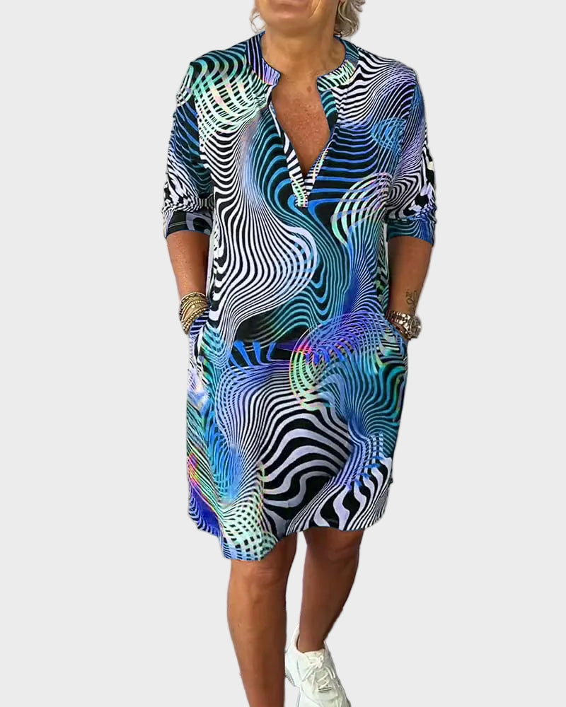 Alison | Colourful V-Neck Dress