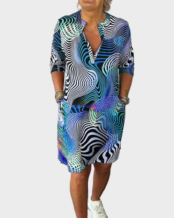 Alison | Colourful V-Neck Dress