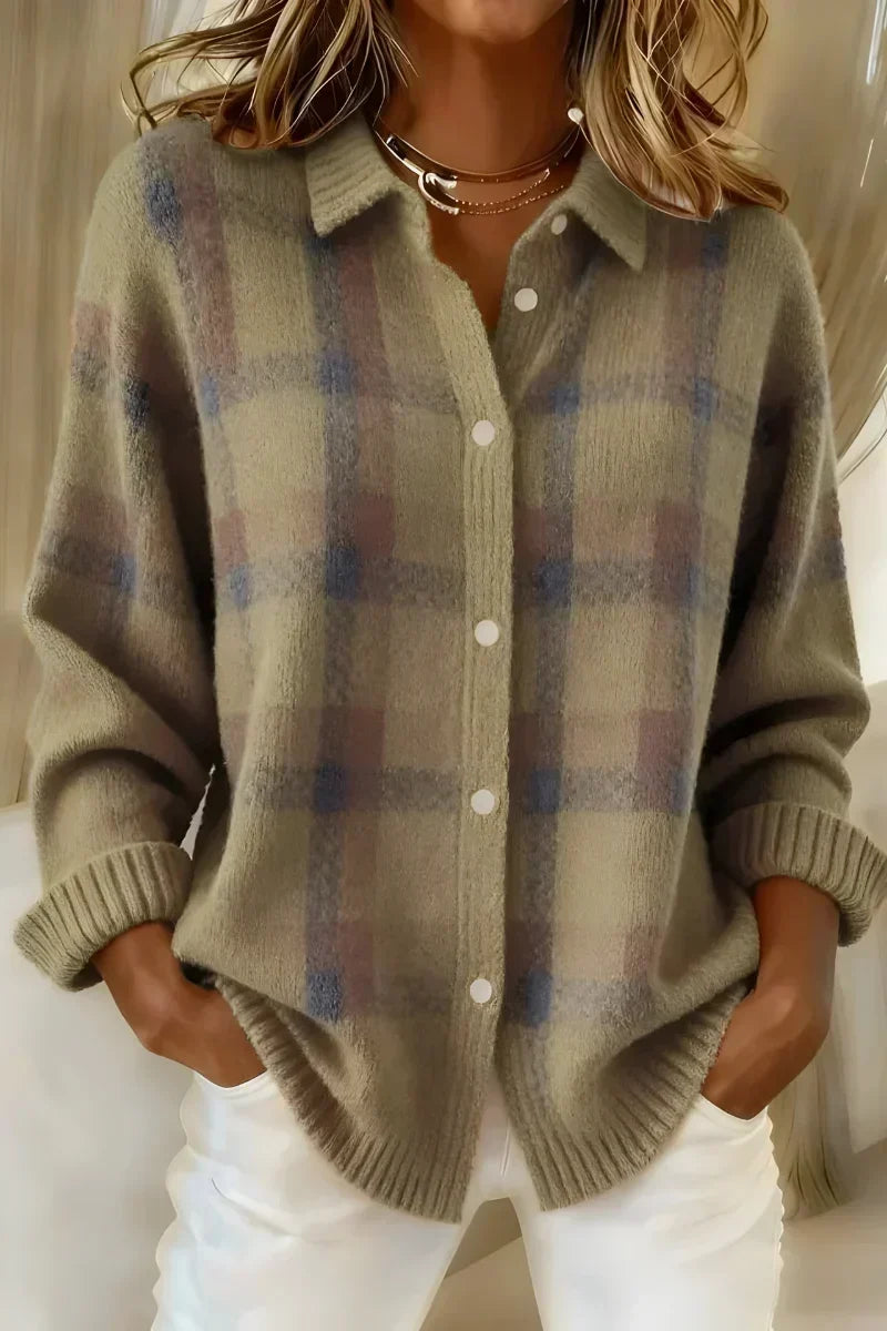 Sylvia | Soft Checked Knit Wrap