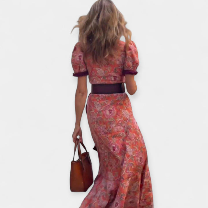Margaret | Belted Puff-Sleeve Dress