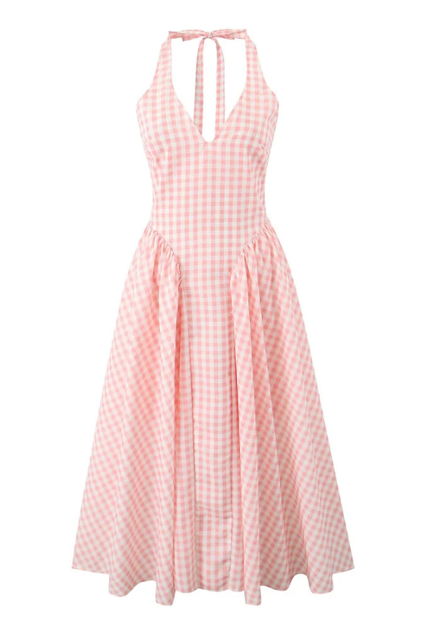 Romina | Plaid Print Midi Dress