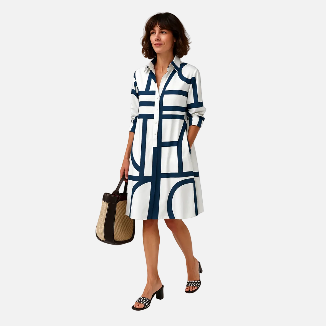 Leonie | Geometric Midi Dress
