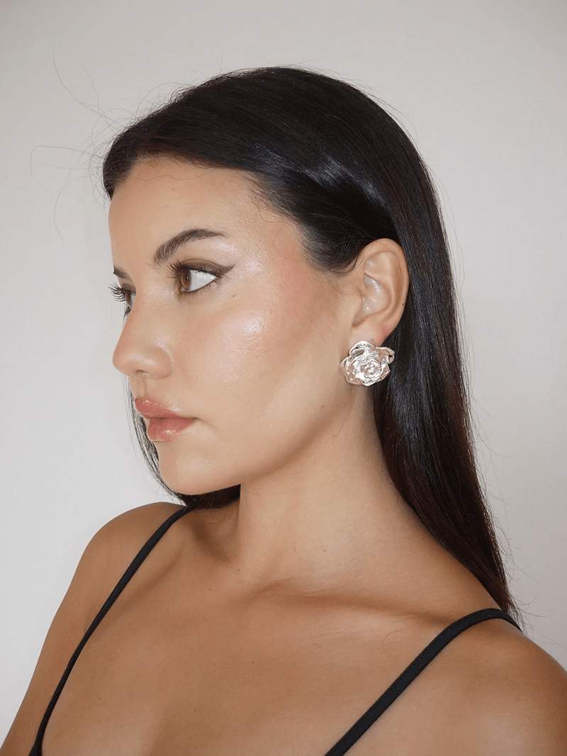 Solene 14K Gold &amp; Silver Rose Earrings