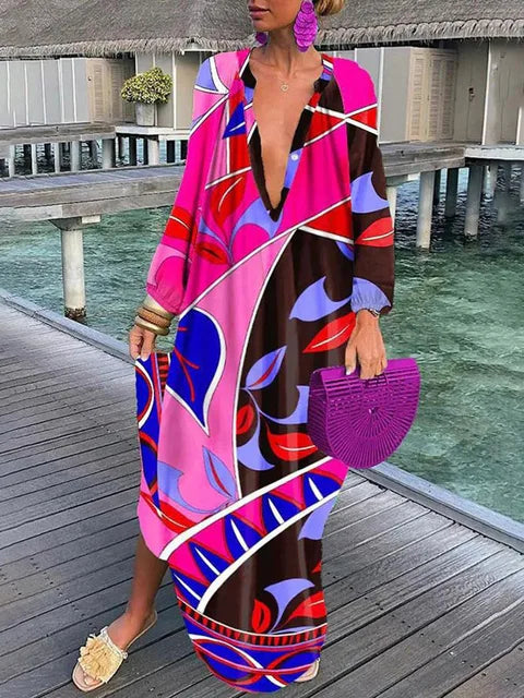 Bea - V Neck Maxi Dress