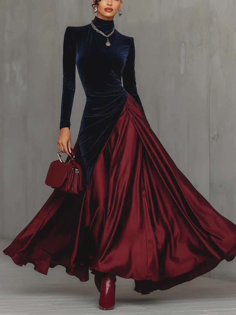Cara | Velvet &amp; Satin Gown