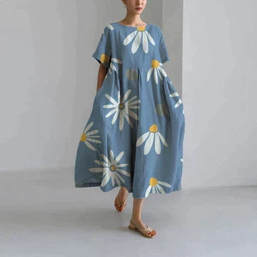 Calliope - Elegant Floral Print Dress