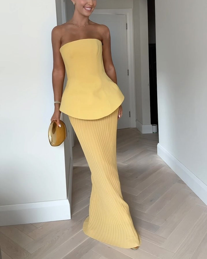 Luna’s- Regal Grace Strapless Gown