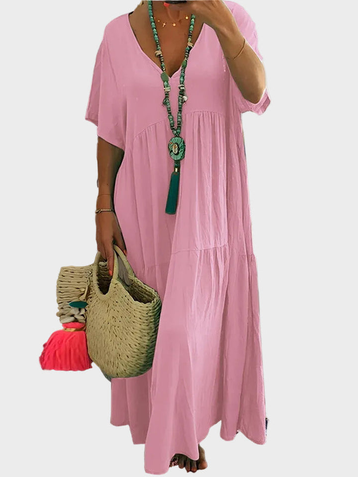 Joy | Ruffled V-Neck Maxi Dress