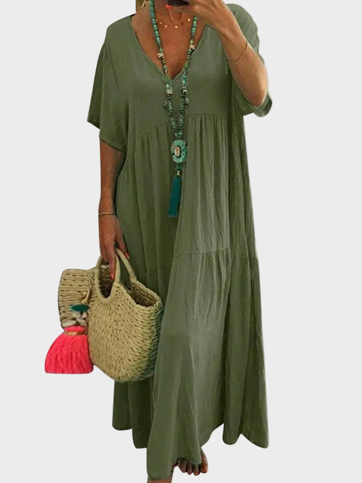 Joy | Ruffled V-Neck Maxi Dress