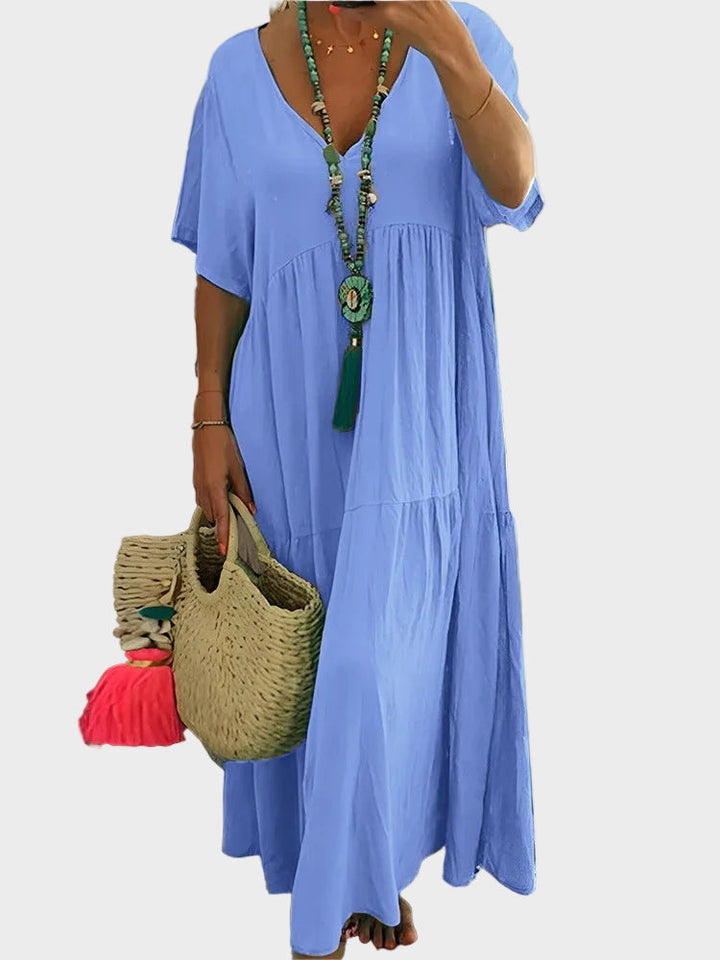 Joy | Ruffled V-Neck Maxi Dress