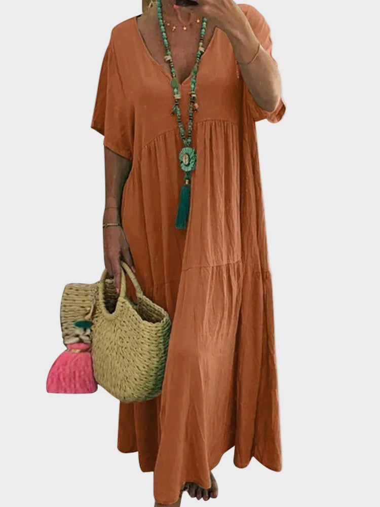 Joy | Ruffled V-Neck Maxi Dress