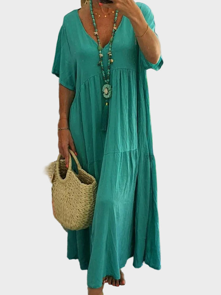 Joy | Ruffled V-Neck Maxi Dress