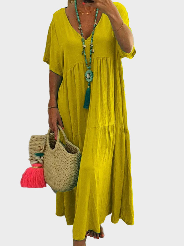 Joy | Ruffled V-Neck Maxi Dress