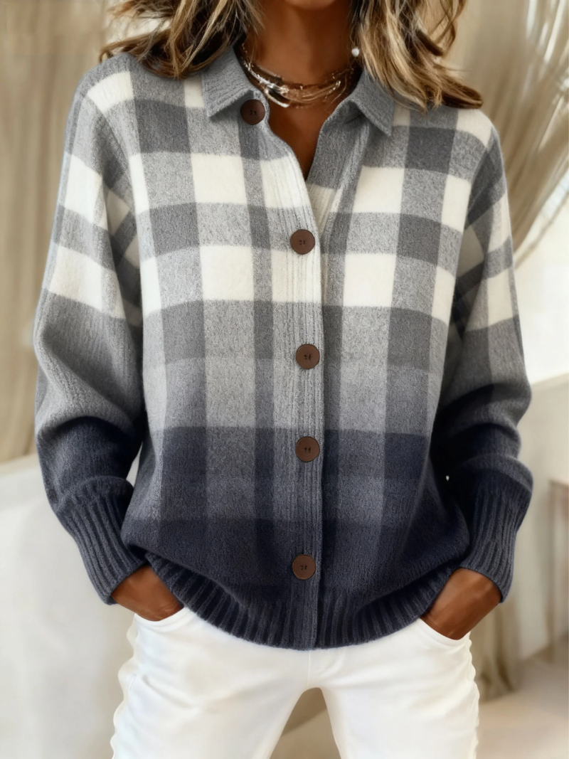Wanda | Grey Ombre Button Cardigan