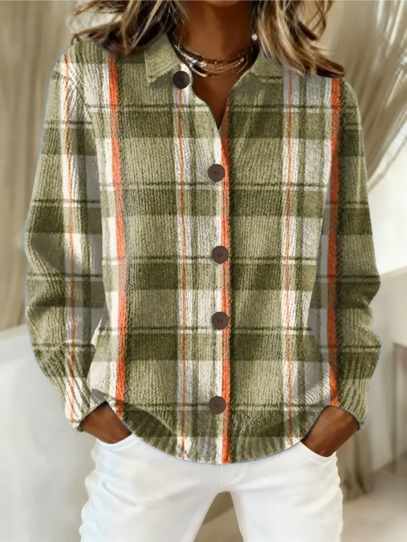 Elizabeth | Olive Checked Cardigan