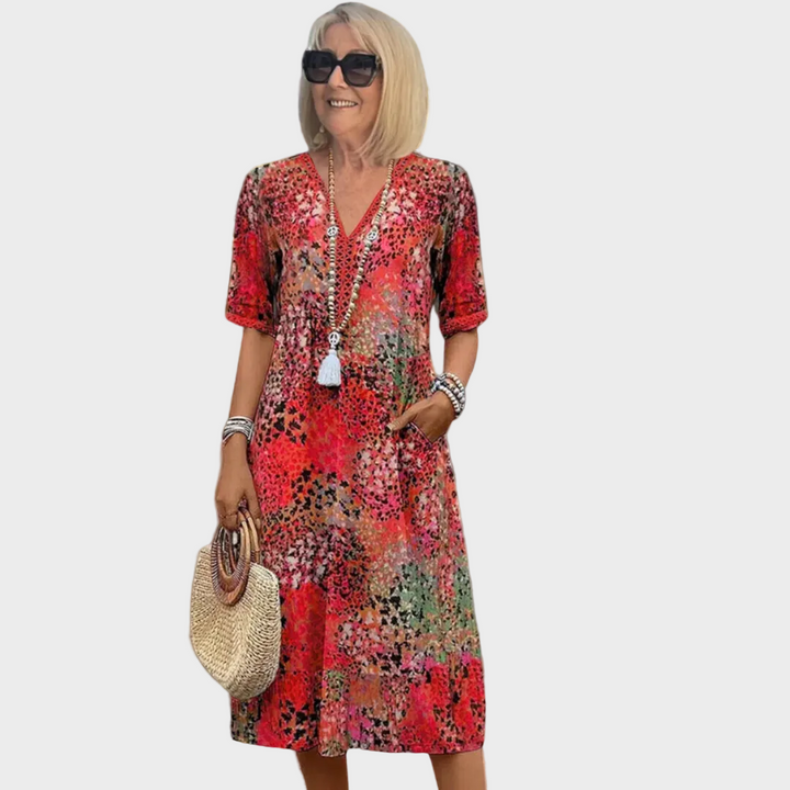 Christine | V-Neck Midi Dress