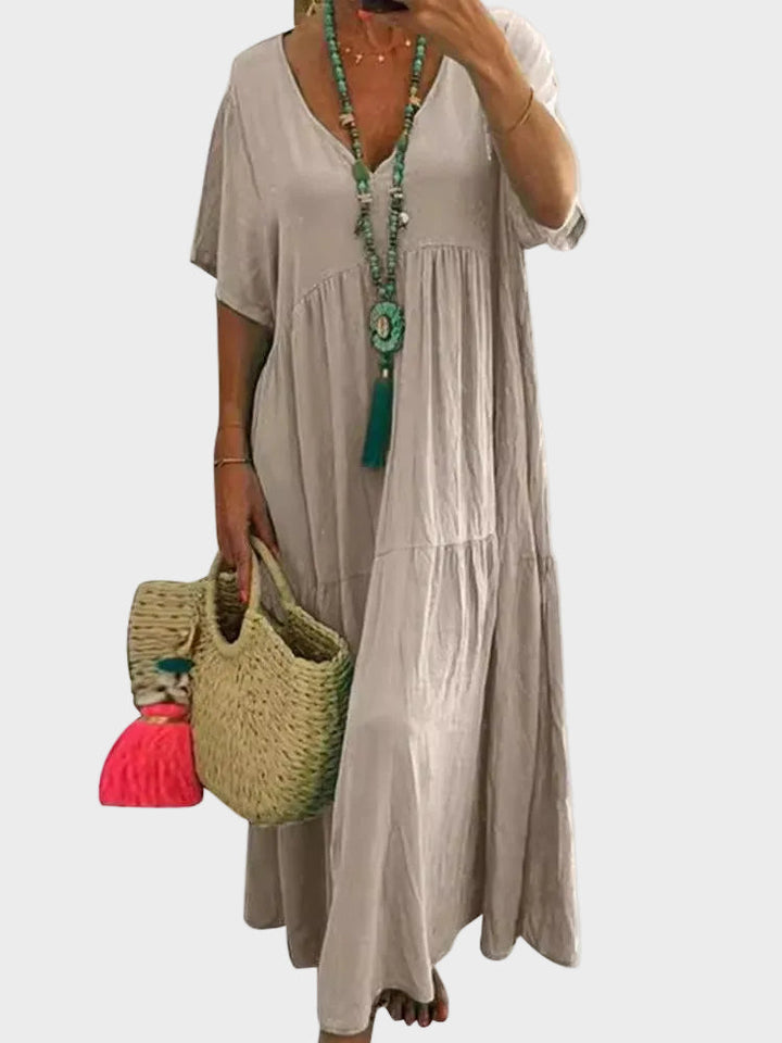 Joy | Ruffled V-Neck Maxi Dress