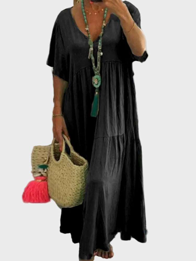 Joy | Ruffled V-Neck Maxi Dress