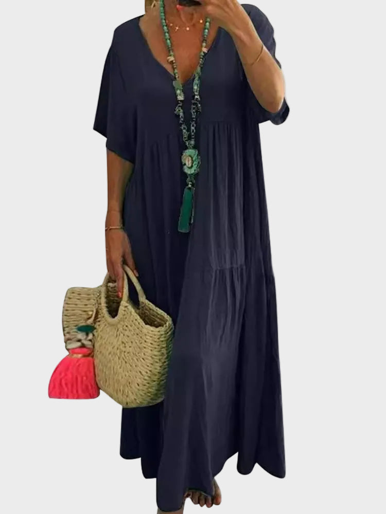 Joy | Ruffled V-Neck Maxi Dress