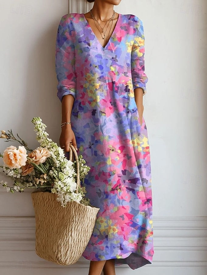 Kelly | Everyday Comfort Dress - Watercolour Floral